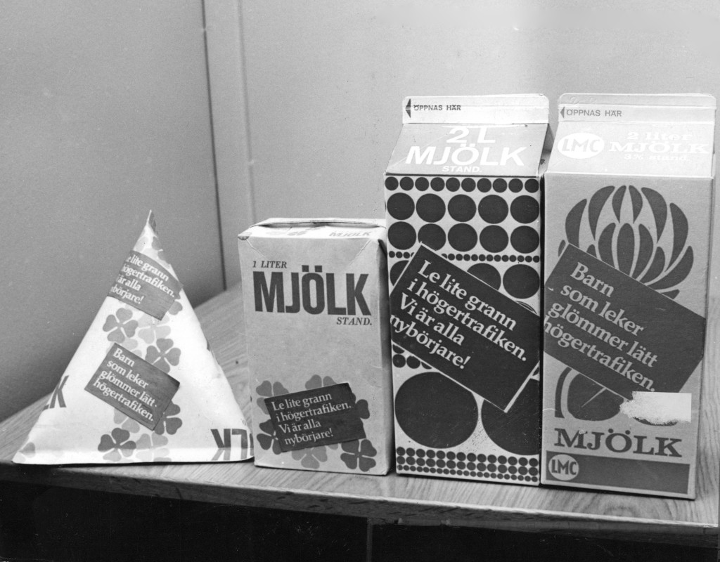 Mjölkförpackningar på 60-talet.