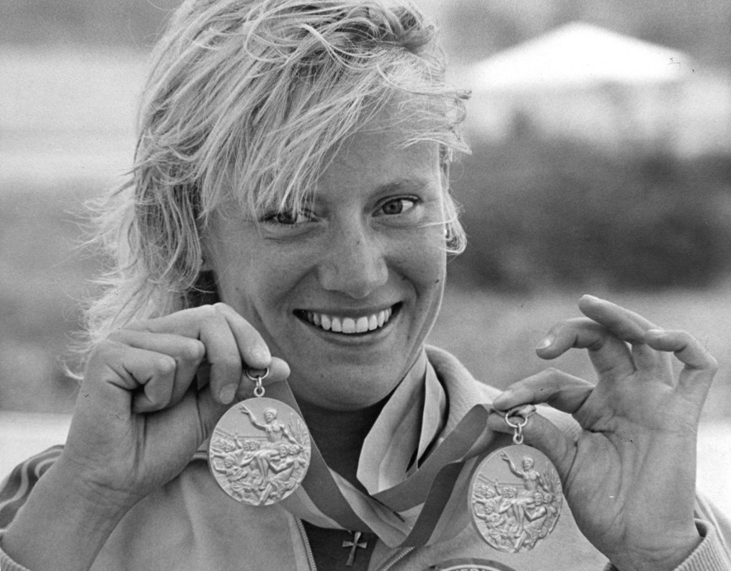 Agneta Andersson (1961), kanot. Två guld och ett silver i OS 1984. Ett silver, två brons VM 1981, ett silver och ett brons VM 1982, ett brons i VM 1983 och 1985.Foto: Göran Strandberg